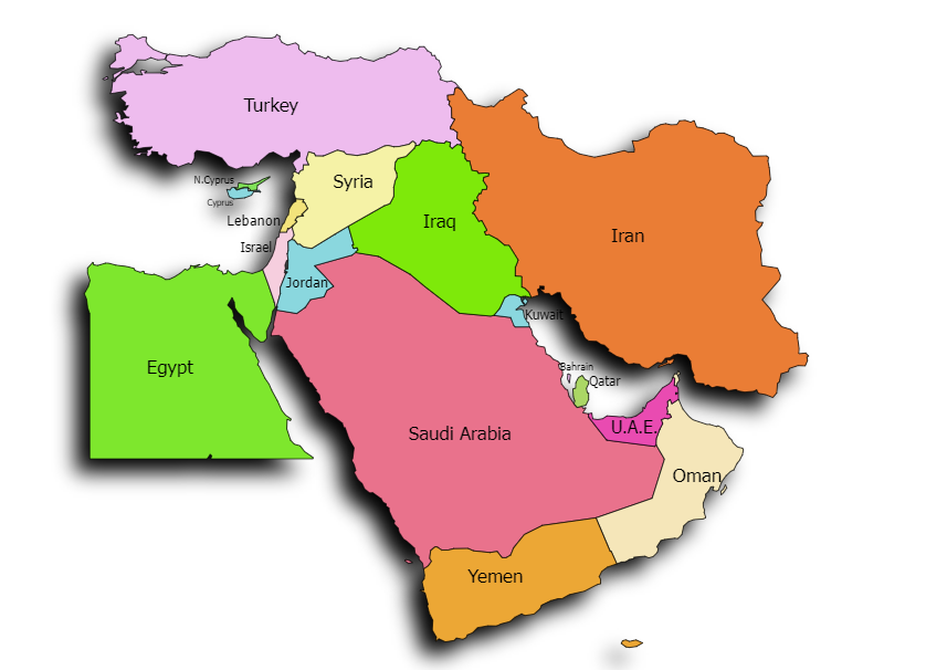 Map of the Middle East